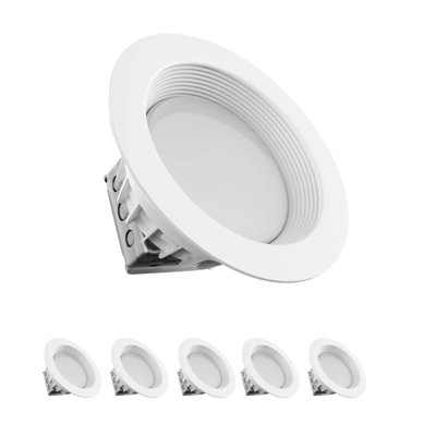 Plafonnier encastré 8 "rond à DEL à intensité variable 8" avec boîte de jonction (6 pièces)