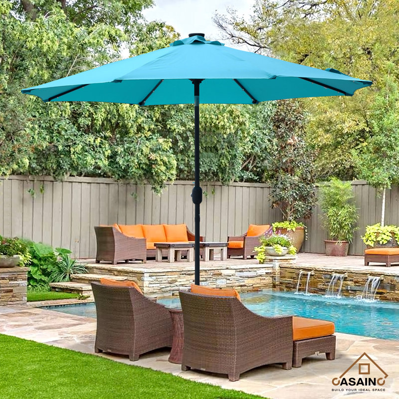 Parasol de marché lumineux 108 po Ifzah, Bleu