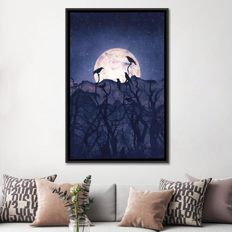 « minuit chorus », reproduction d’impression sur toile tendue, H 26 po x l 18 po x P 1,5 po, Toile avec cadre noir