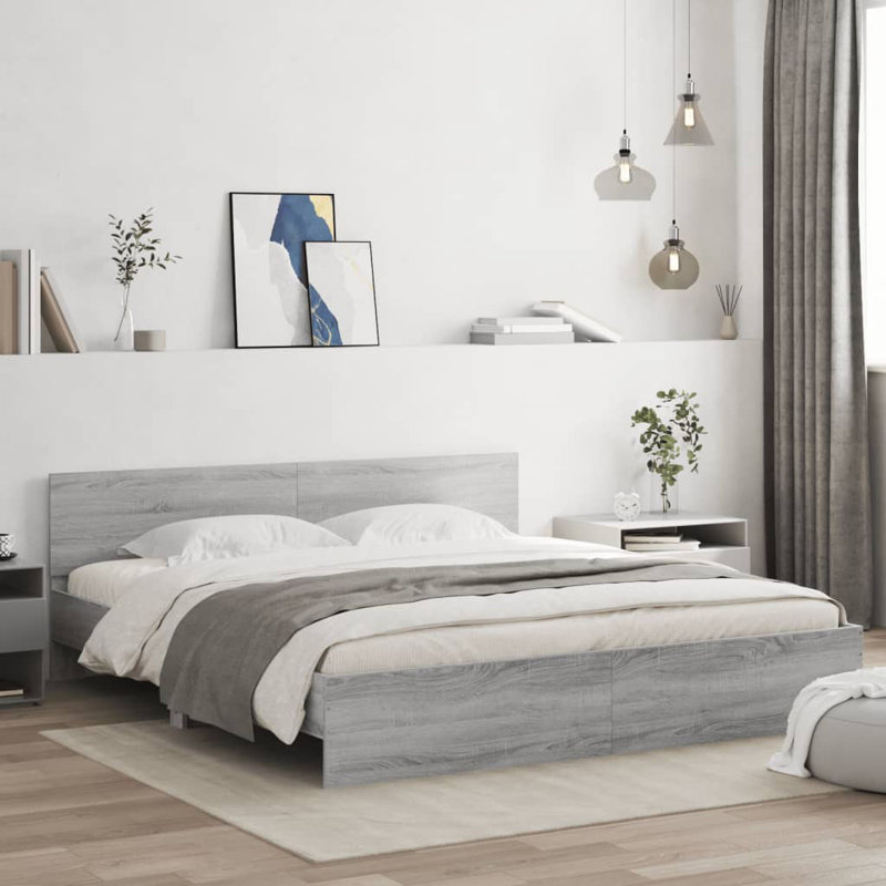 Nobue Bed, Grey Sonoma, King ( 160 x 200 cm)