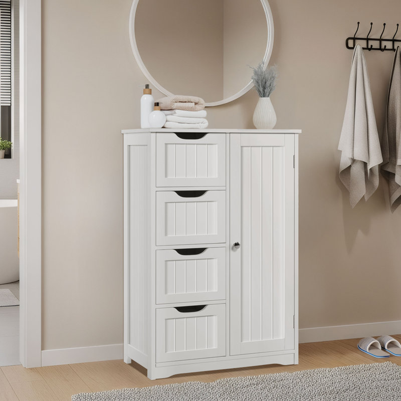 Modern Freestanding Bathroom Cabinet, White