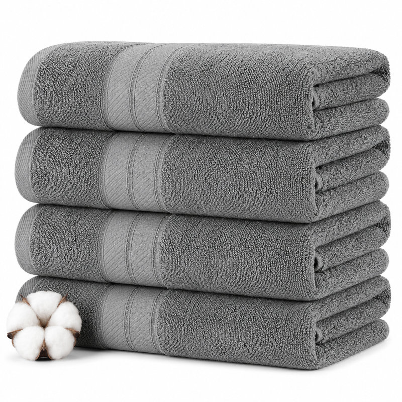 Modern Threads 4-Pack SpunLoft™ Bath Sheet Set, Charcoal
