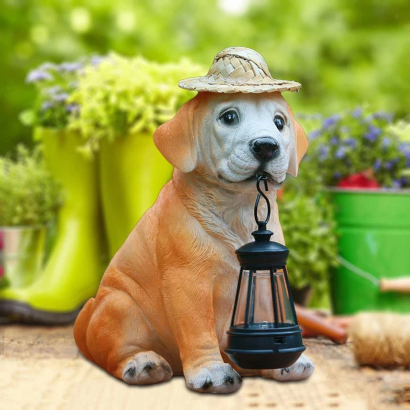 Solar Labrador Dog Garden Ornament
