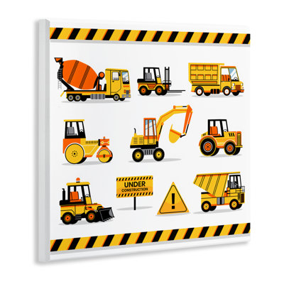 Construction Vehicles with Warning Wall Plaque, design by Creative Studio