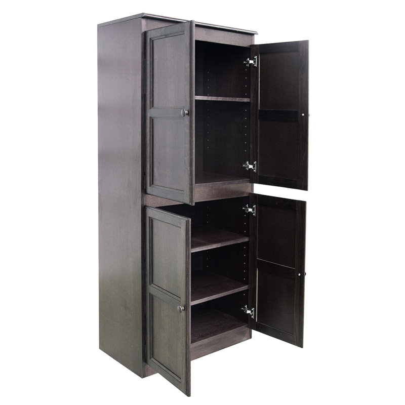 Armoire de rangement en bois Kesterson, 72 pouces avec 5 tablettes, Espresso