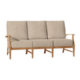 Croquet 75.75" Wide Outdoor Teak Patio Sofa with Cushions