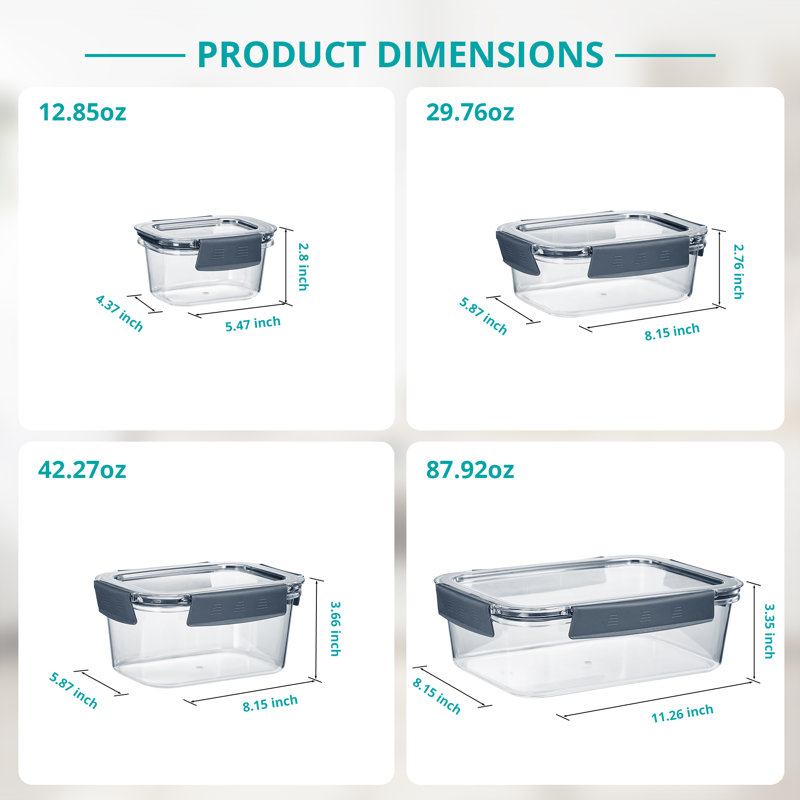  Food Storage Containers Airtight with Lids 16pc|