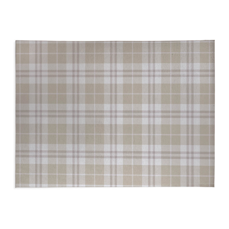 Tapis de bureau léger Tartan Block, L 5 pi x L 3 pi, Tanné