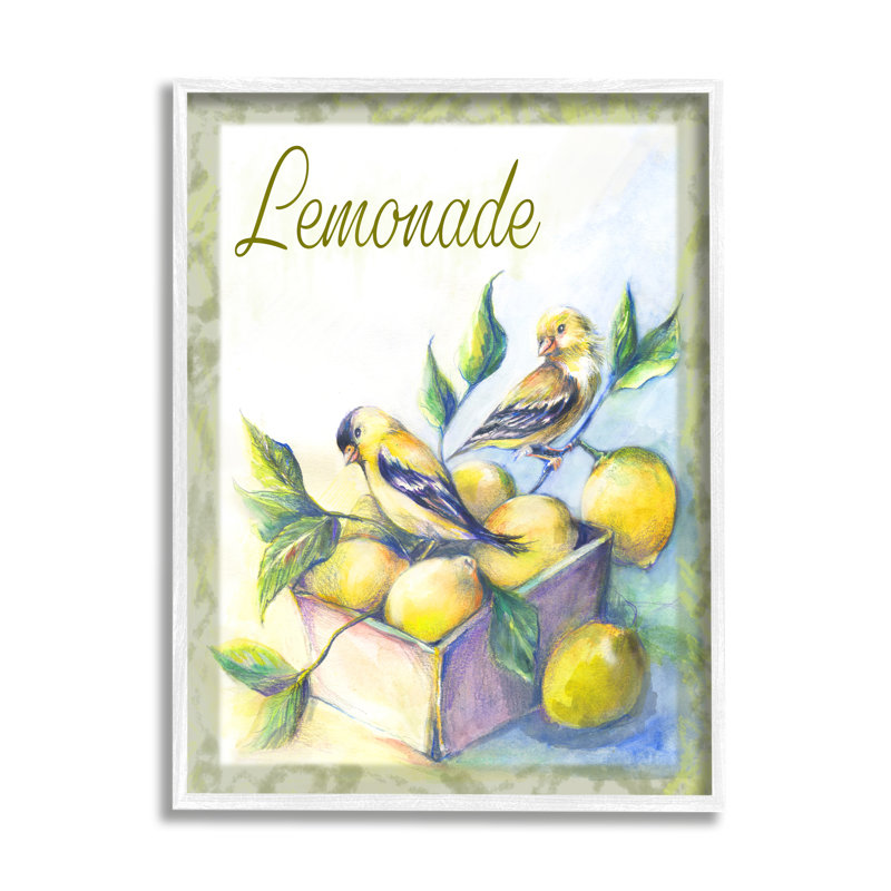 Bb-005-«Limonade encadrée avec canaris encadrée sur bois» par Joy Allen, Giclée encadrée blanc bord de mer