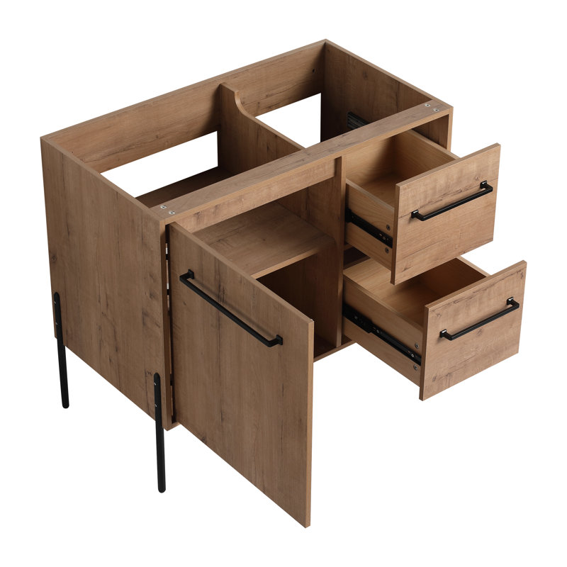 Base de meuble-lavabo simple 36 po avec tablette réglable et tiroirs