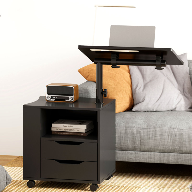 23.6'' 2-Drawer Nightstand, Black