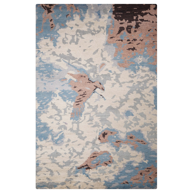 Multicolor Wool Handmade Abstract Indoor Area Rug Hand Knotted Rectangle, Rectangle 10' x 14'