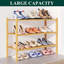 Range-chaussures pour placard, range-chaussures empilable en bois à 3 niveaux, tablette de rangement pour chaussures autoportante