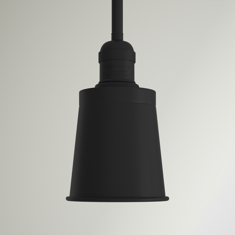 Luminaire suspendu conique 1 lumière, Noir mat, Bronze frotté à l'huile, Ampoule non incluse