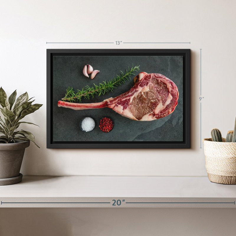 " Raw Tomahawk Steak Canvas Print ", 9" H x 13" W