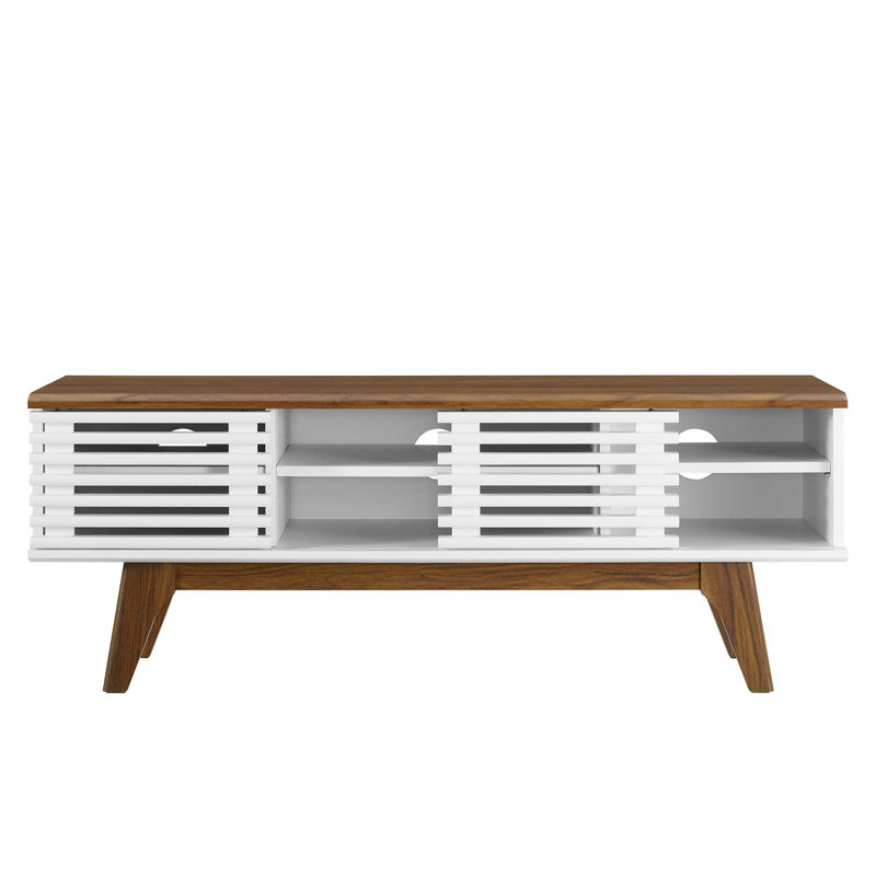 Modway Render 46" Media Console TV Stand, Walnut/White