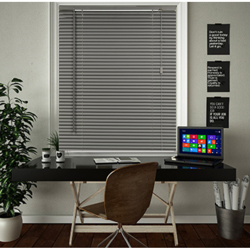 Embossed PVC Venetian Blind, Grey, 150 cm L x 45 cm W