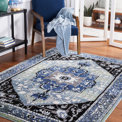 Evanoff Oriental Blue/Light Green Area Rug