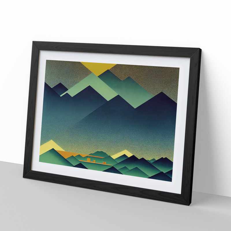 Mountains - Single Picture Frame Print, 46cm H x 64cm W, Black Framed