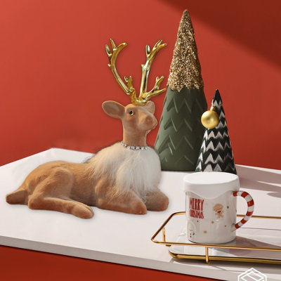 Ornements de Noël, ornements de renne simulés, matériaux en peluche, ornements de renne, décorations de Noël