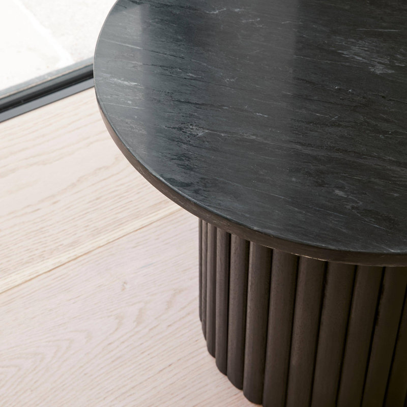 Solid Wood Pedestal End Table