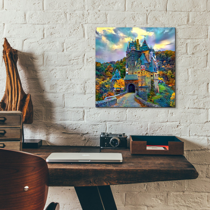  «Allemagne Wierschem Burg Eltz Castle» par Pierre Gavidia, art mural en verre acrylique, 12 po x 12 po