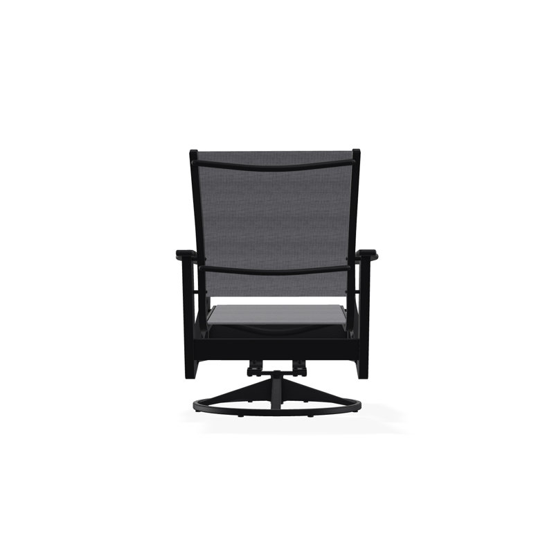 Wexler Outdoor Swivel Lounge Chair, Collect Charcoal, Black