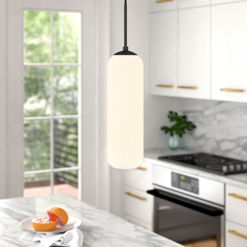 Haddix 1 - Light Single Pendant, 20" H x 5.25" W x 5" D, Matte Black