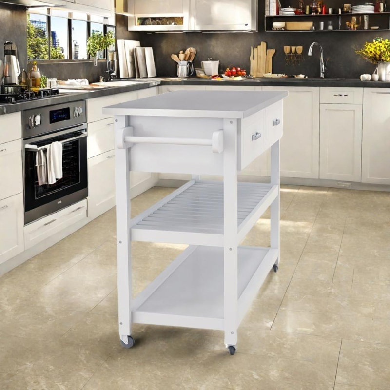 Kicthen Cart with Stainless Steel Table Top