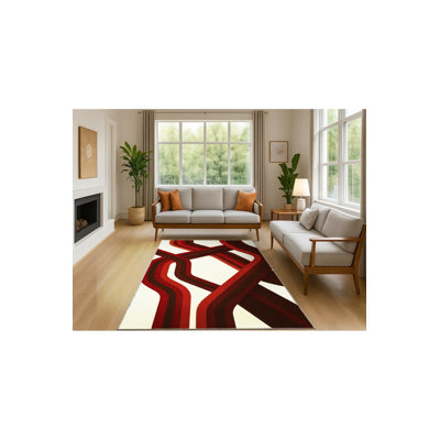 Tapis blanc tissé à motif lavable Mosso