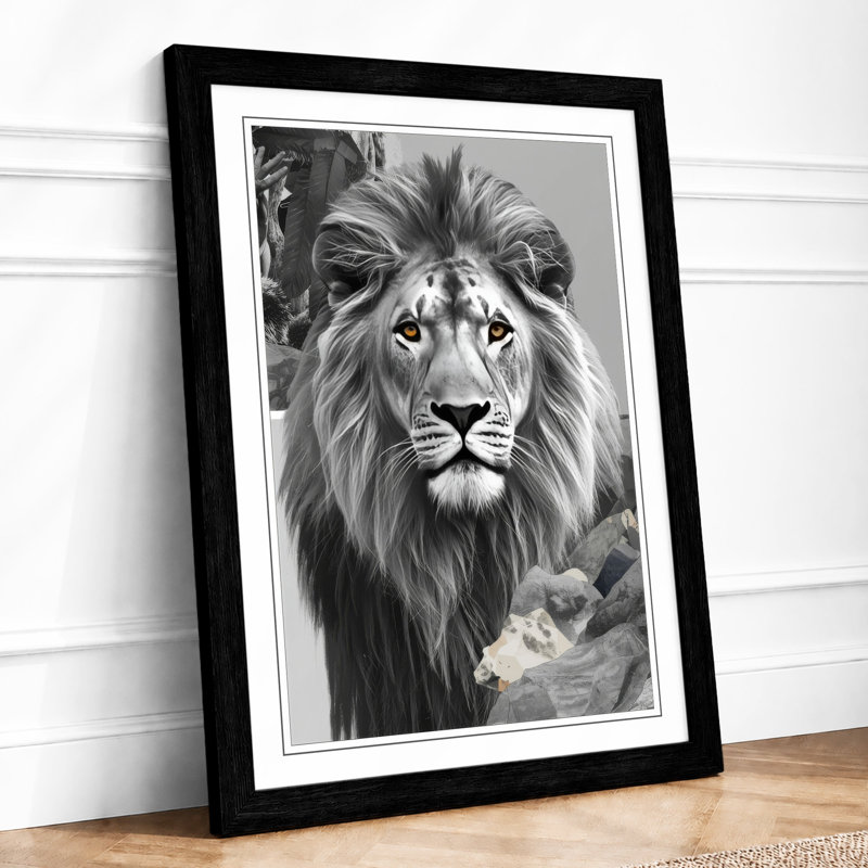 Noble Lion Modern - Framed Print, A1 - 84.1 x 59.4 cm, Black