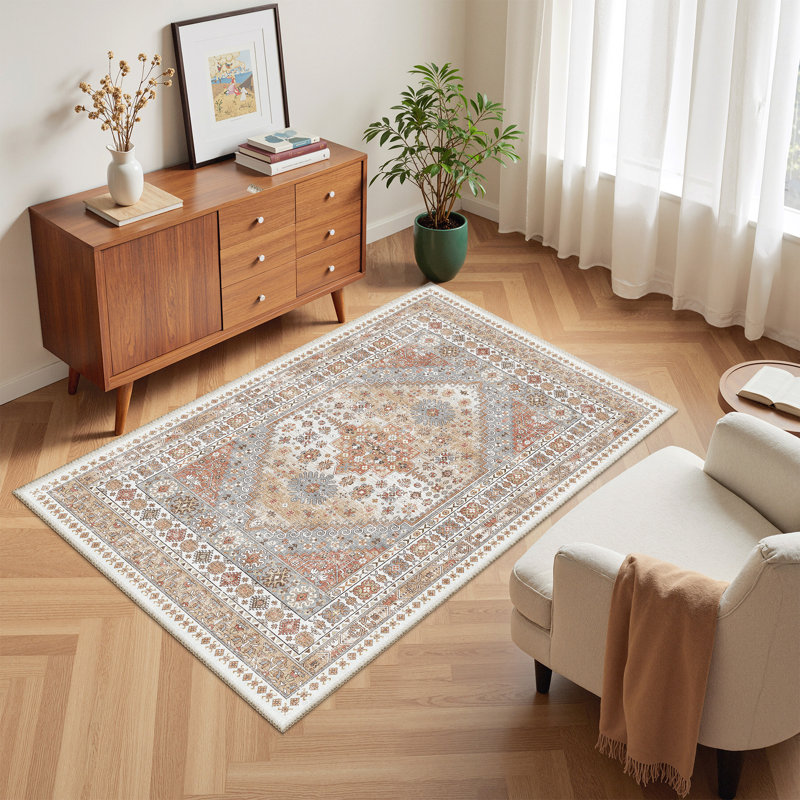 Rectangle Geometric and Abstract Area Rug, Orange, Rectangle 60 x 120cm