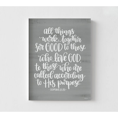 Romains 8: 28, reproduction d'affiche, verset biblique encadré, affiche de Romains gris, impression de Dieu d'amour, affiche de la bibliothèque de la section de la Bible
