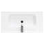Meuble-lavabo de 32 pouces avec lavabo en céramique blanche, robinet en aluminium mat, 2 compartiments de rangement et tablette ouverte, armoire à aspect moderne avec portes à texture lisse de grande qualité