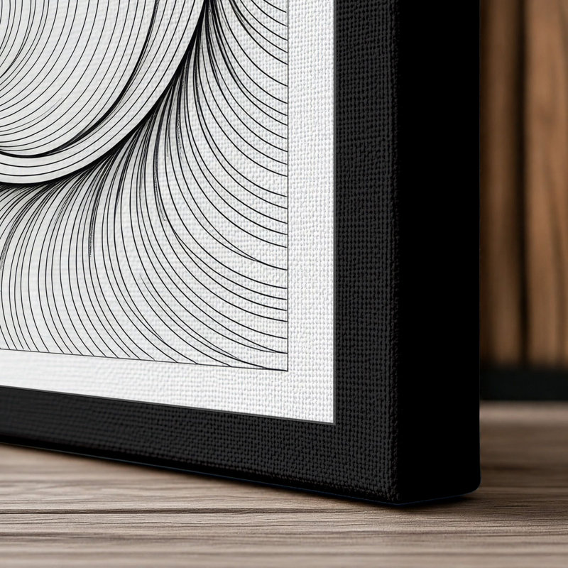 Flowing Spirals Abstract - Wrapped Canvas, Black Border, 24x16 - 61.0 x 40.6 cm