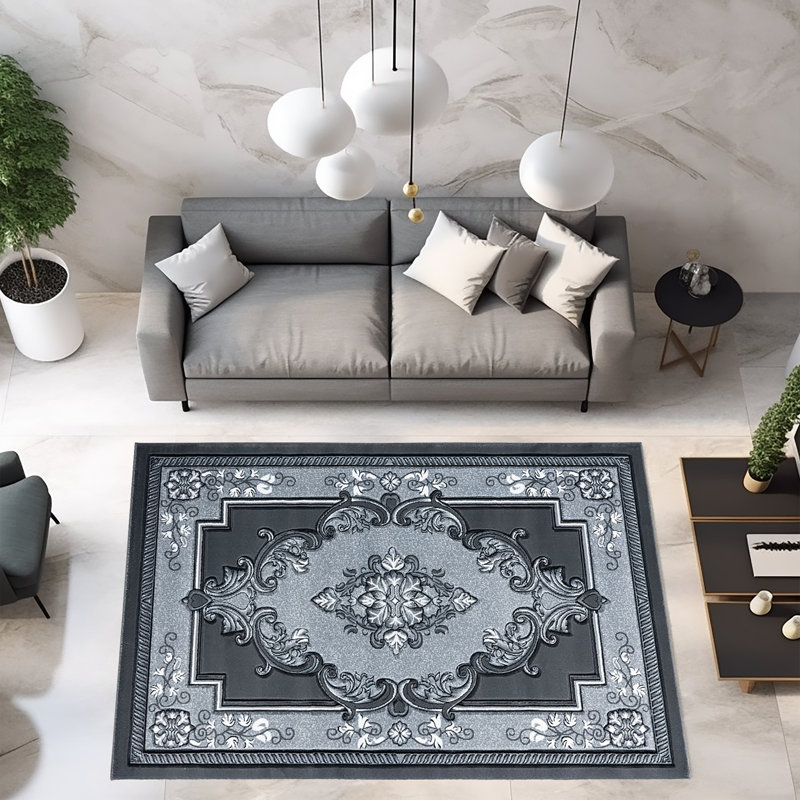 Tapis oriental gris / gris Ramsel, Rectangle 7 pi 9 po x 10 pi 8 po