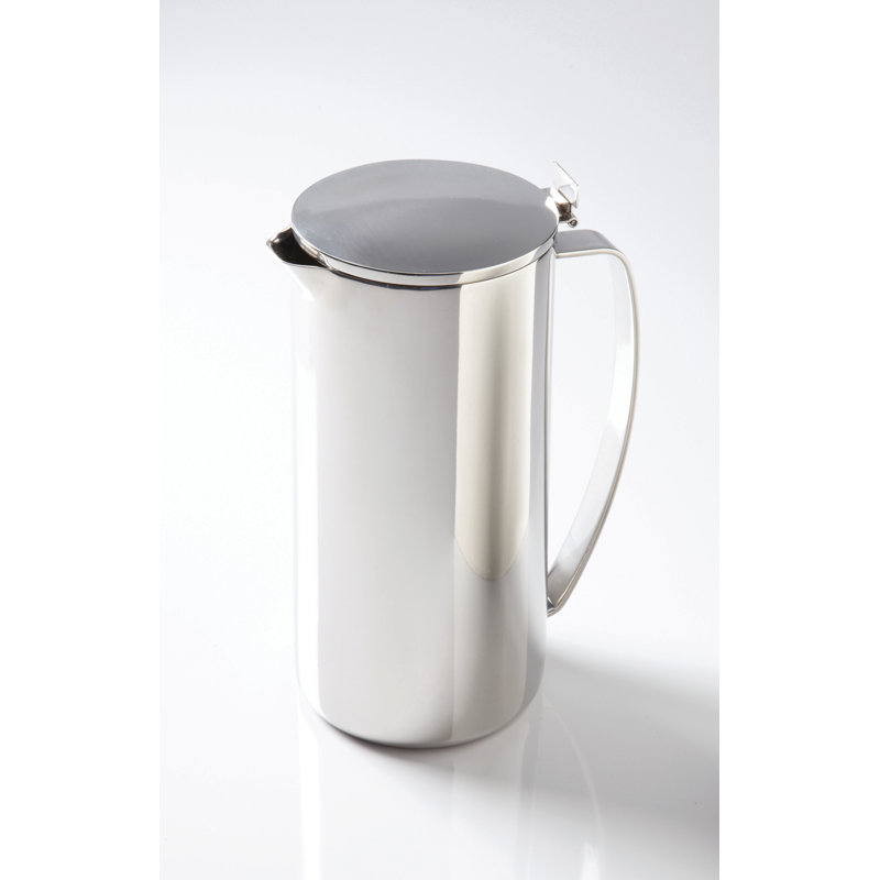 52 Oz Silver Stainless Steel Double Wall Pitcher with Lid