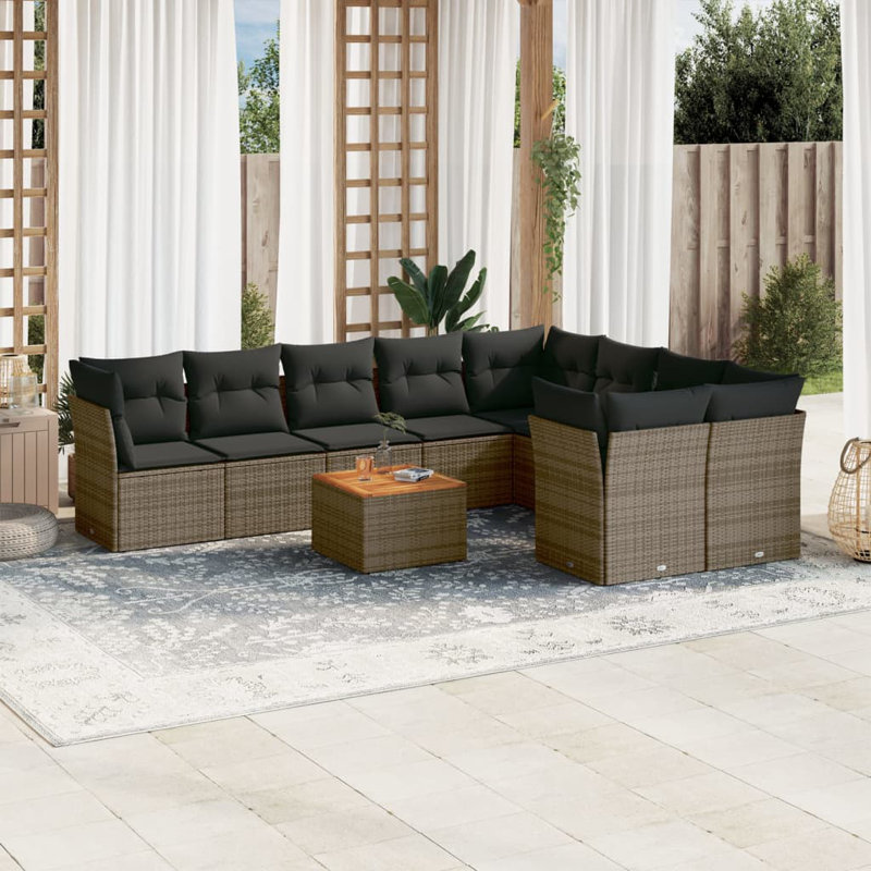 Ensemble de canapé de jardin Vidaxl gris