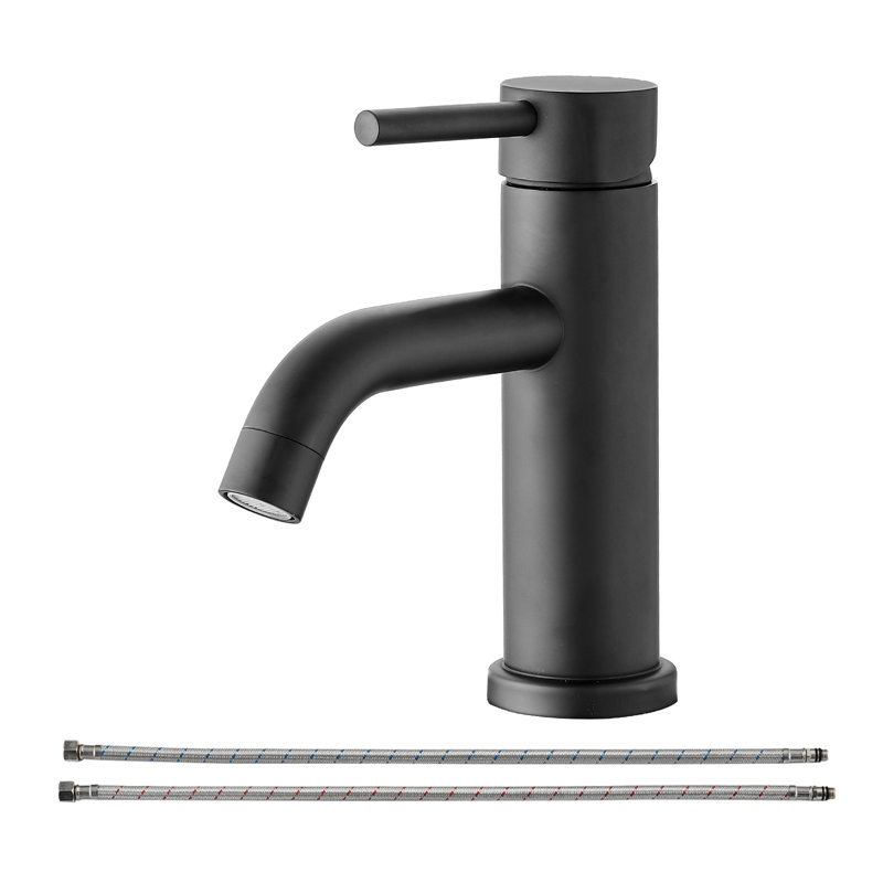 single-Handle Bathroom Faucet Set, BLACK, 6.57
