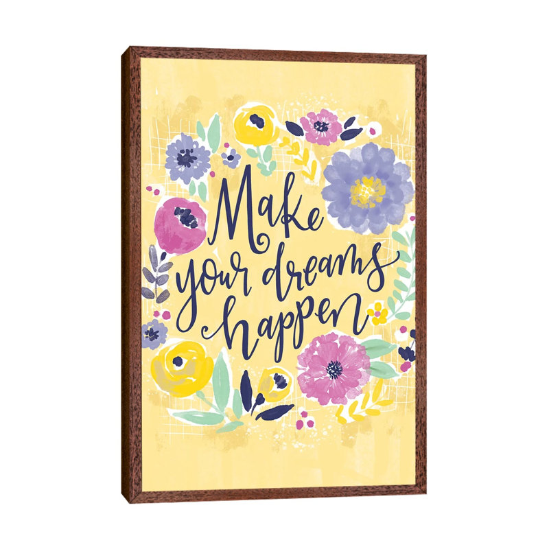 Everyday - Be Fab And Grow II by Loni Harris - Print on Canvas, 101.6cm H x 66.04cm W x 3.81cm D, Classic Brown Wood Framed