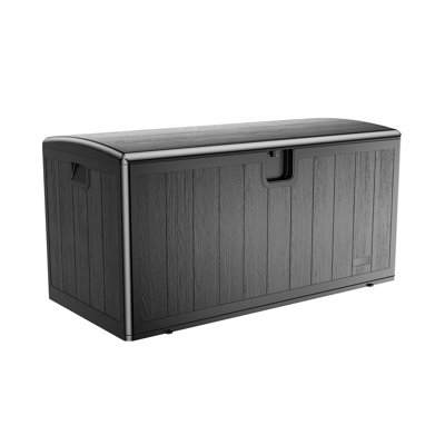 Boîte de rangement extérieure 110 gallons Jeko & Jeko - grande boîte de rangement en plastique avec couvercle verrouillable pour meubles de jardin, fournitures de jardin et chaussures