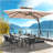 Synn 131'' x 131'' Rectangular Cantilever Umbrella with Crank Lift , Counter Weights Included