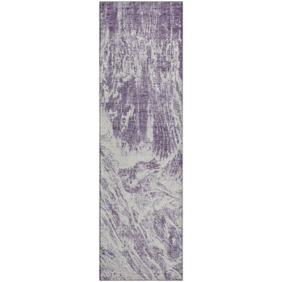 Premium Machine Washable Prisco Purple Rug