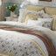 Édredon jaune grand 9 pièces - Textile de coton, conception Shabby Chic, comprend un édredon, des taies décoratives, des taies décoratives européennes et des oreillers décoratifs