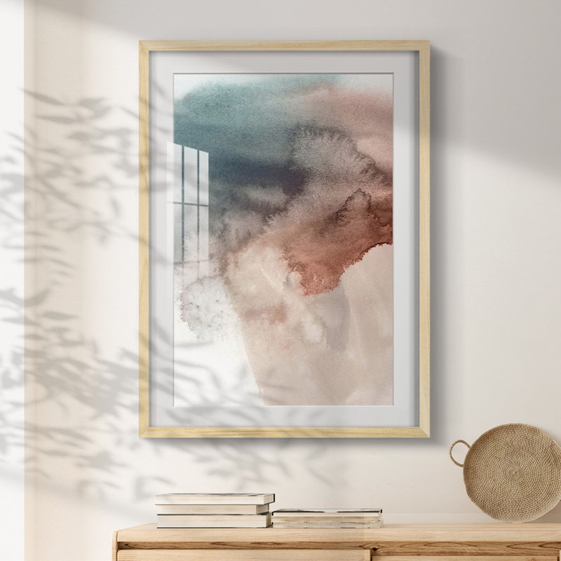 Red Ochre abstrait III - impression encadrée, Naturel, H 25,5 po x l 17,5 po