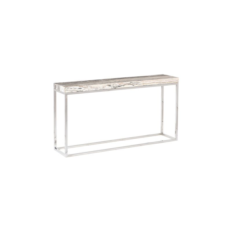 Onyx Console Table, Stainless Steel