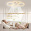 Ventilateur de plafond blanc de 39 pouces avec lumières, télécommande et commande APP, à intensité variable avec télécommande, 7 pales, 6 vitesses de vent