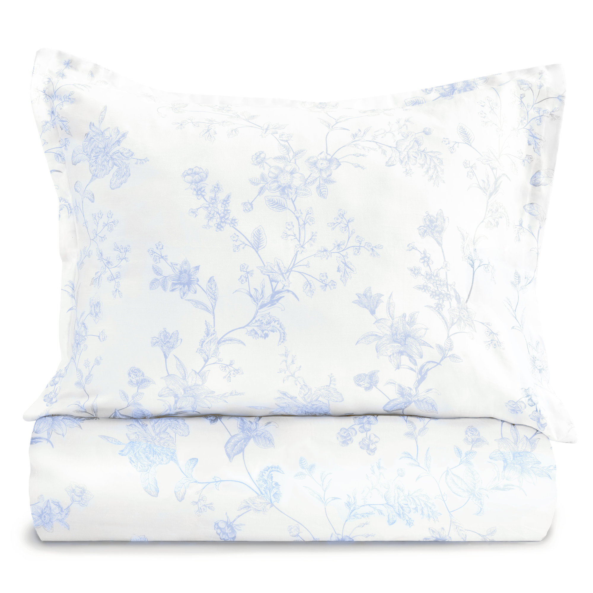 Barbet Sateen Duvet Cover Set, Light Blue, Twin Duvet Cover + Standard Sham
