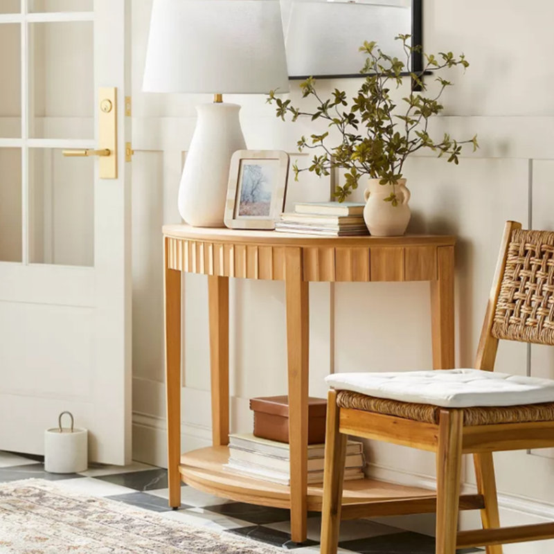 Console simple de style français, Naturel, H 30,7 po x l 47,2 po x P 15,7 po