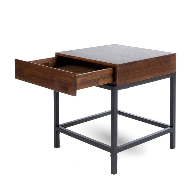 Rugged and Functional Industrial Storage Side Table Crafted from Sustainable Materials for a Clutter-Free Living Space